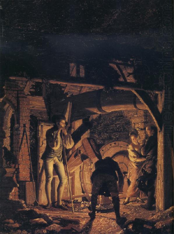 Joseph wright of derby An Iron Forge Viewed from Without oil painting picture